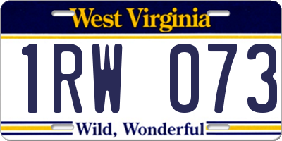 WV license plate 1RW073