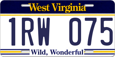 WV license plate 1RW075