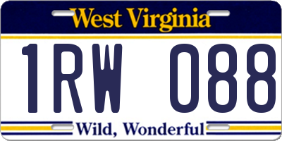 WV license plate 1RW088