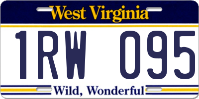 WV license plate 1RW095