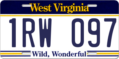 WV license plate 1RW097