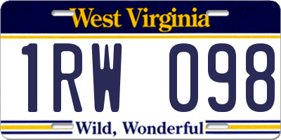 WV license plate 1RW098