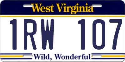 WV license plate 1RW107