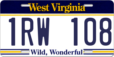 WV license plate 1RW108