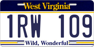 WV license plate 1RW109