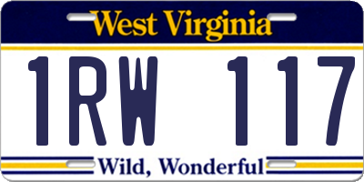 WV license plate 1RW117