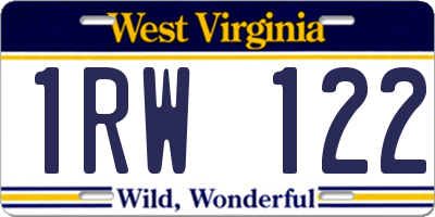 WV license plate 1RW122