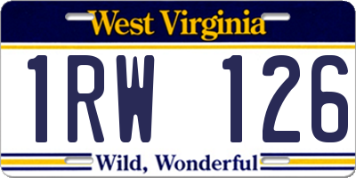 WV license plate 1RW126