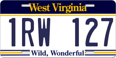 WV license plate 1RW127