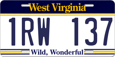 WV license plate 1RW137
