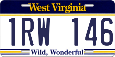 WV license plate 1RW146
