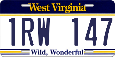 WV license plate 1RW147