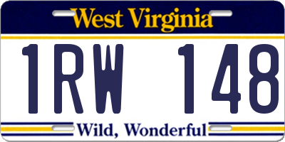 WV license plate 1RW148