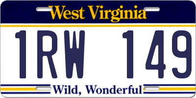 WV license plate 1RW149