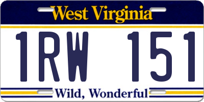 WV license plate 1RW151