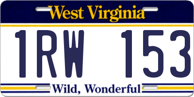 WV license plate 1RW153