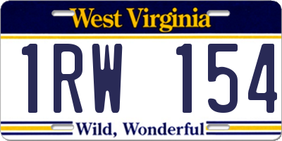 WV license plate 1RW154