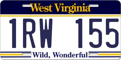 WV license plate 1RW155