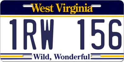 WV license plate 1RW156
