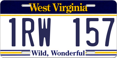 WV license plate 1RW157