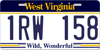 WV license plate 1RW158