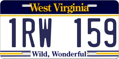 WV license plate 1RW159