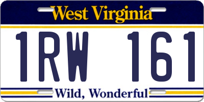WV license plate 1RW161