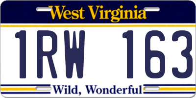 WV license plate 1RW163