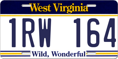 WV license plate 1RW164