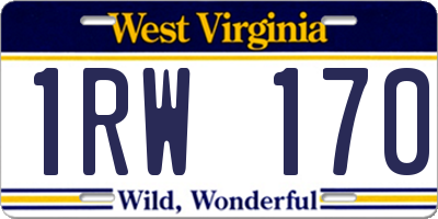 WV license plate 1RW170