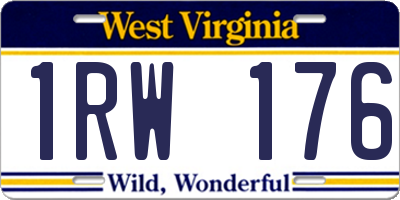 WV license plate 1RW176