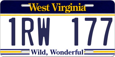 WV license plate 1RW177