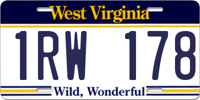 WV license plate 1RW178