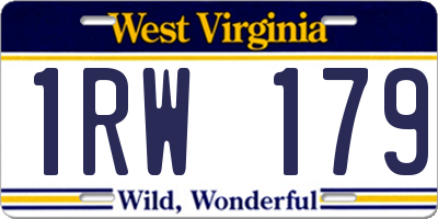 WV license plate 1RW179