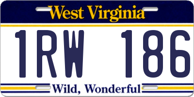 WV license plate 1RW186
