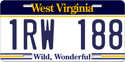 WV license plate 1RW188