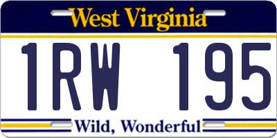 WV license plate 1RW195