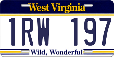 WV license plate 1RW197