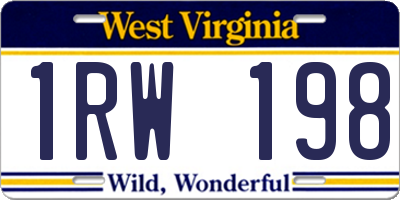 WV license plate 1RW198