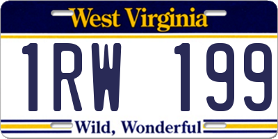 WV license plate 1RW199