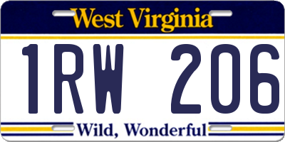WV license plate 1RW206