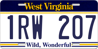 WV license plate 1RW207