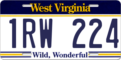 WV license plate 1RW224