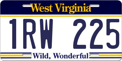 WV license plate 1RW225