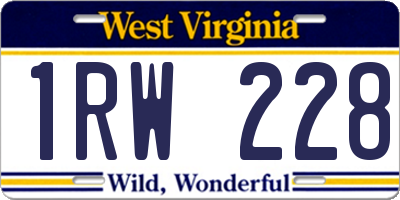 WV license plate 1RW228