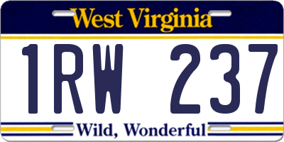 WV license plate 1RW237