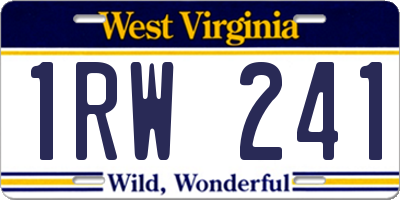 WV license plate 1RW241