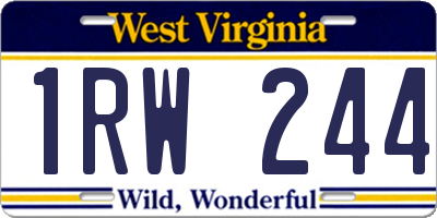 WV license plate 1RW244
