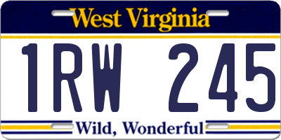 WV license plate 1RW245