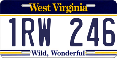 WV license plate 1RW246